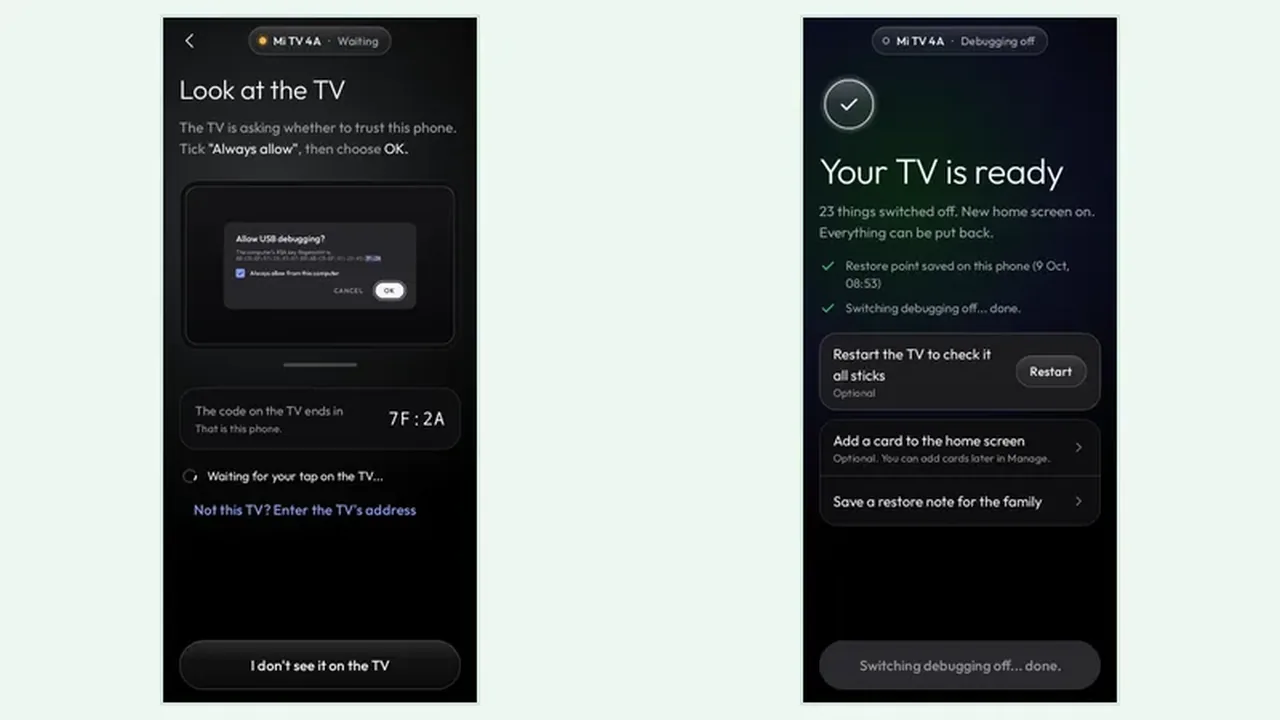 Clean Your TV apps row tidy on a TV home screen