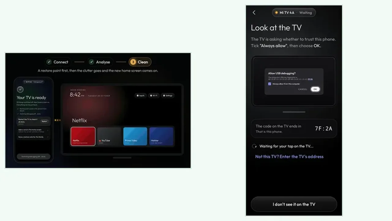 Clean Your TV privacy tracking off on a TV settings screen