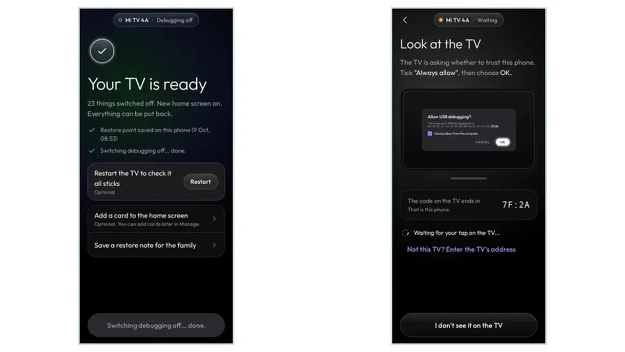 Clean Your TV storage full TV warning and tidy home screen